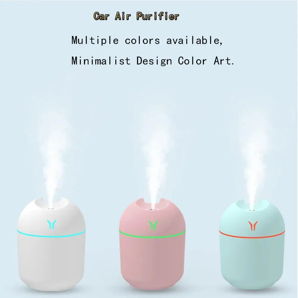 250ML USB Mini Air Humidifier Aroma Essential Oil Diffuser For Home Car Ultrasonic Mute Mist Maker Diffuser with LED Color Lamp